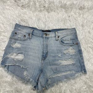 Aeropostale Light Blue Distressed Jean Shorts